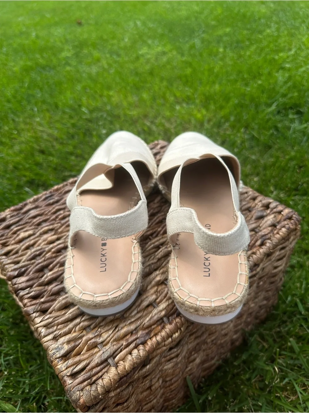 Lucky Brand Natural Canvas Slingback Espadrilles-Rifka